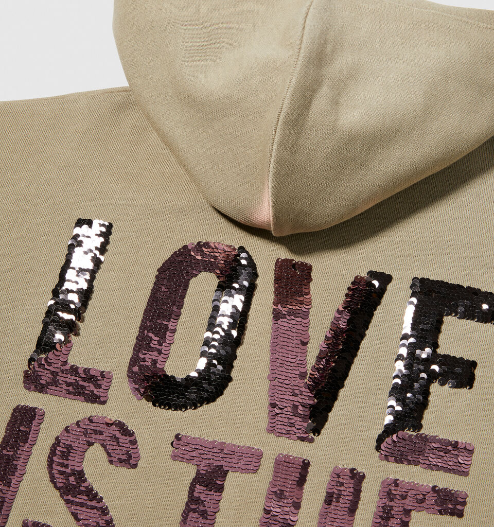 Sweatshirt with flip-up sequins - girls' knitwear - Beige | Sisley Young image number 3